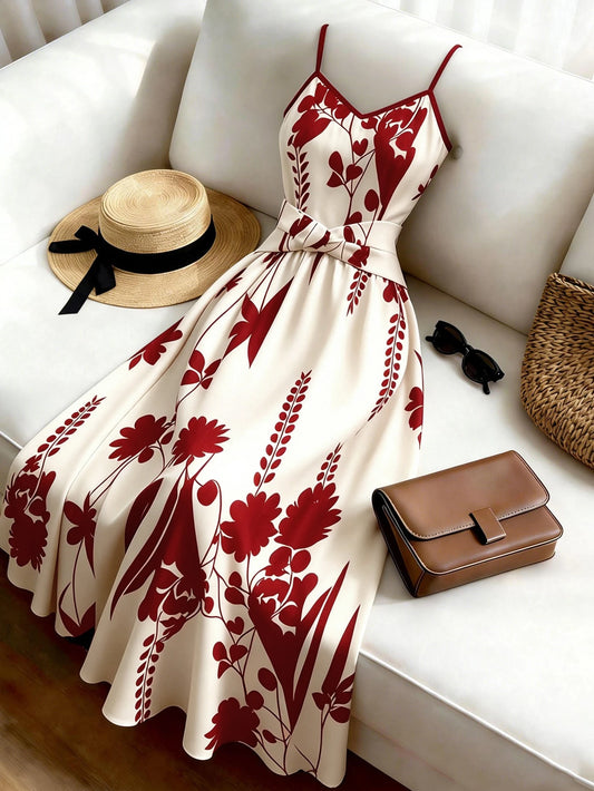 8016 Tie-Waist Camisole Dress