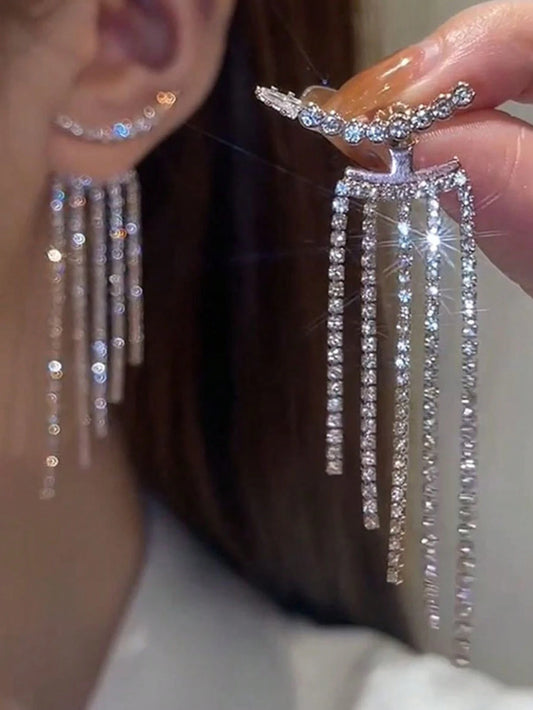 5879 Rhinestone Tassel Earring