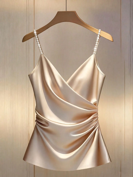 5508 Camisole With Studded Criss-Cross Neckline