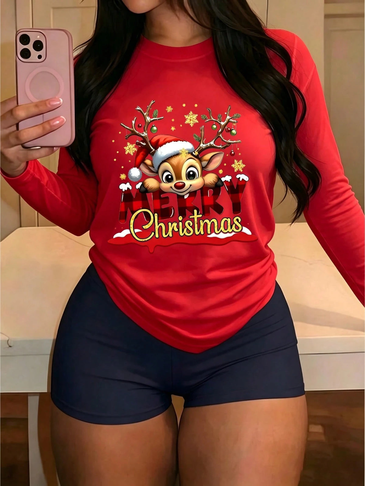 6815 Lightweight Christmas Top (runs big and longer by 3 inches- check chart)