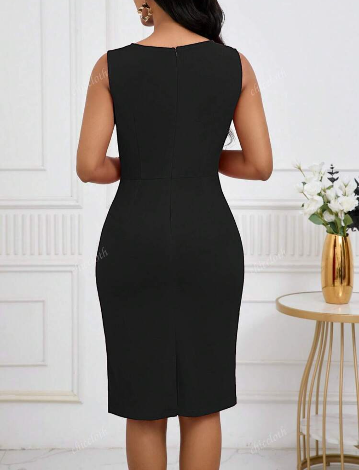 1100 Elegant Sleeveless Bodycon Dress
