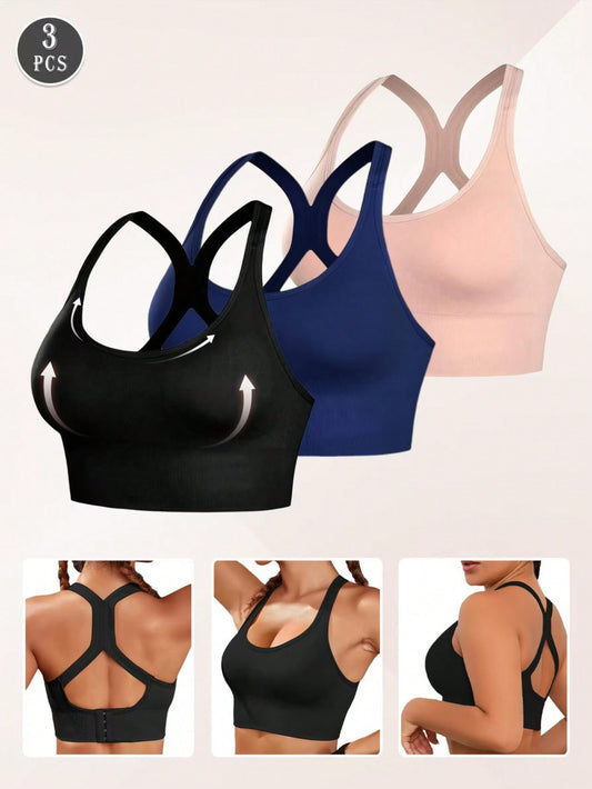#3388 3PCS Seamless Shock-Absorbing Sports Bras