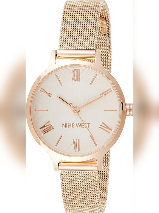 NW/2228SVRG Nine West Mesh Bracelet Watch