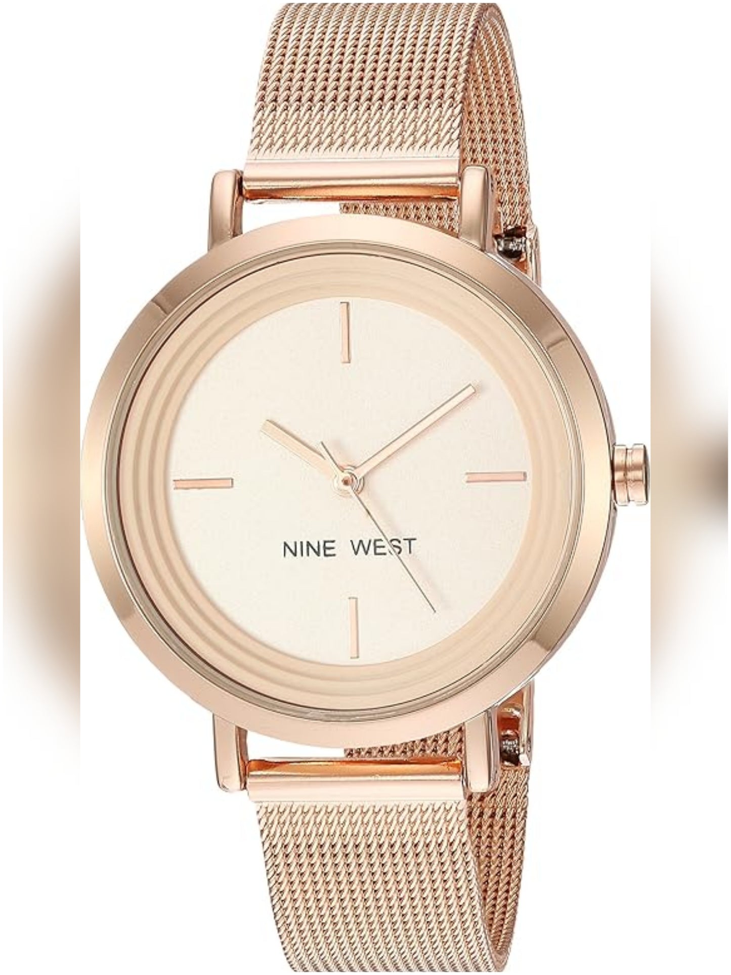 NW / 2146FRLRG Nine West Mesh Bracelet Watch - Rose Gold