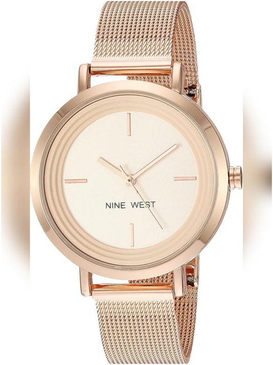 NW / 2146FRLRG Nine West Mesh Bracelet Watch - Rose Gold