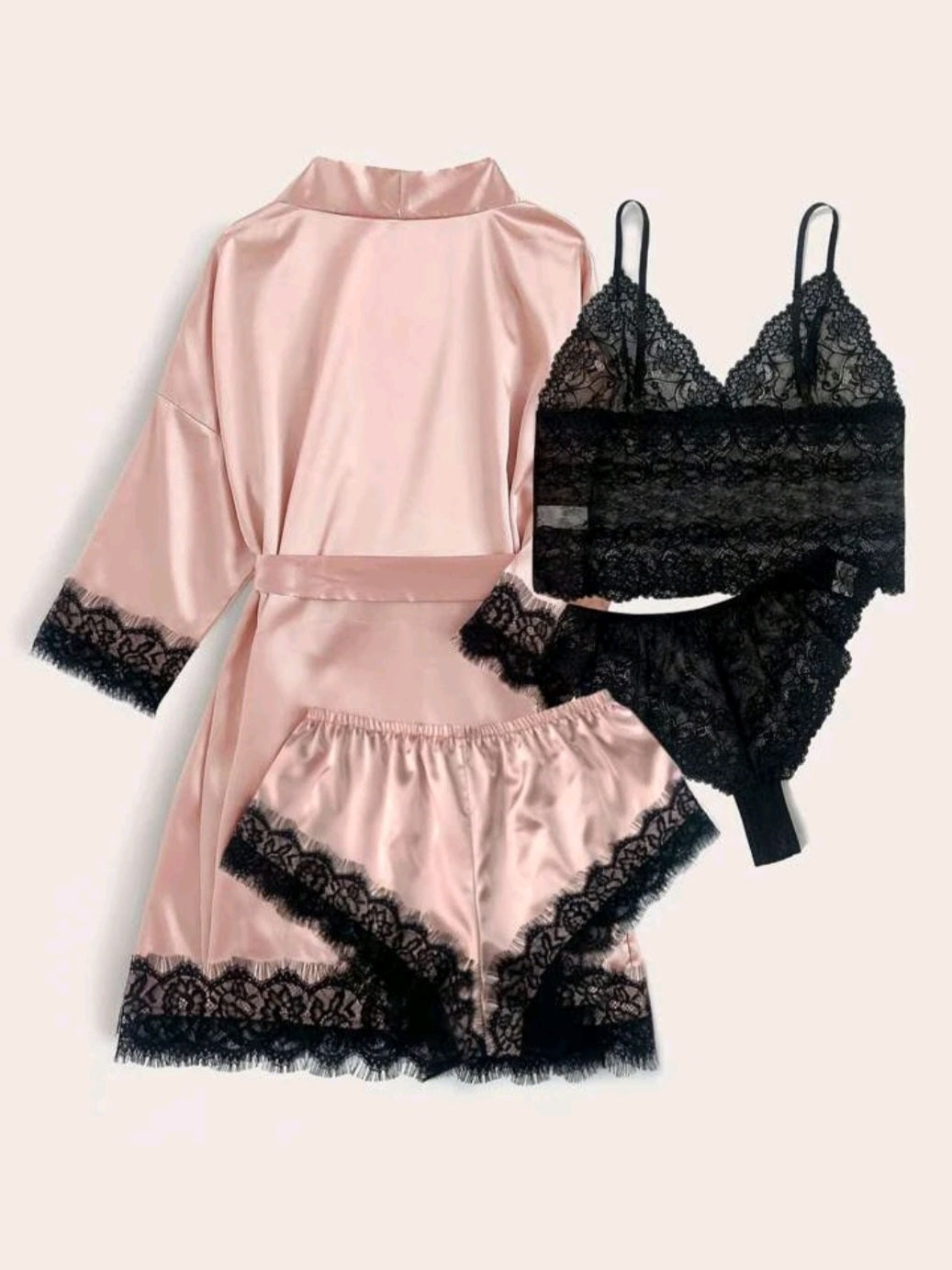 #7770 4pack Floral Lace Lingerie Set