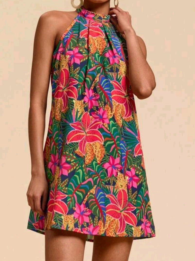 #4765Floral Print Dress