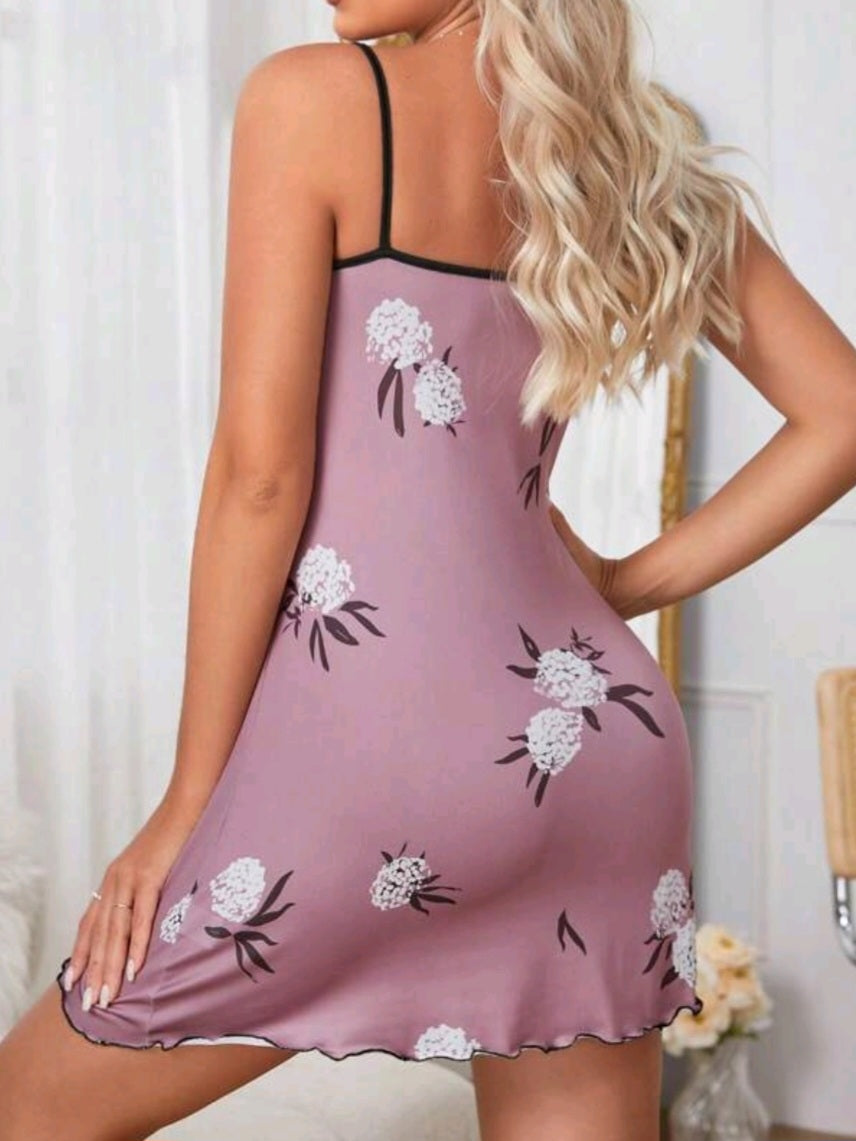 #4649 Floral Print Cami Sleep Dress
