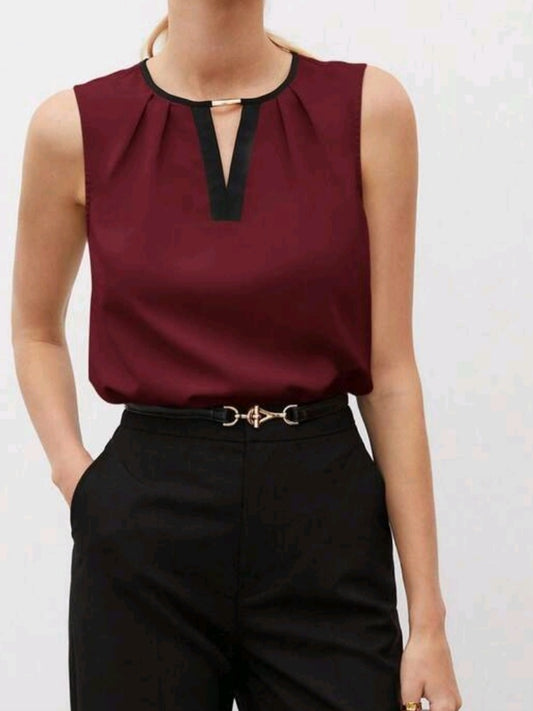 #9820 Elegant Urban Chic Versatile Top