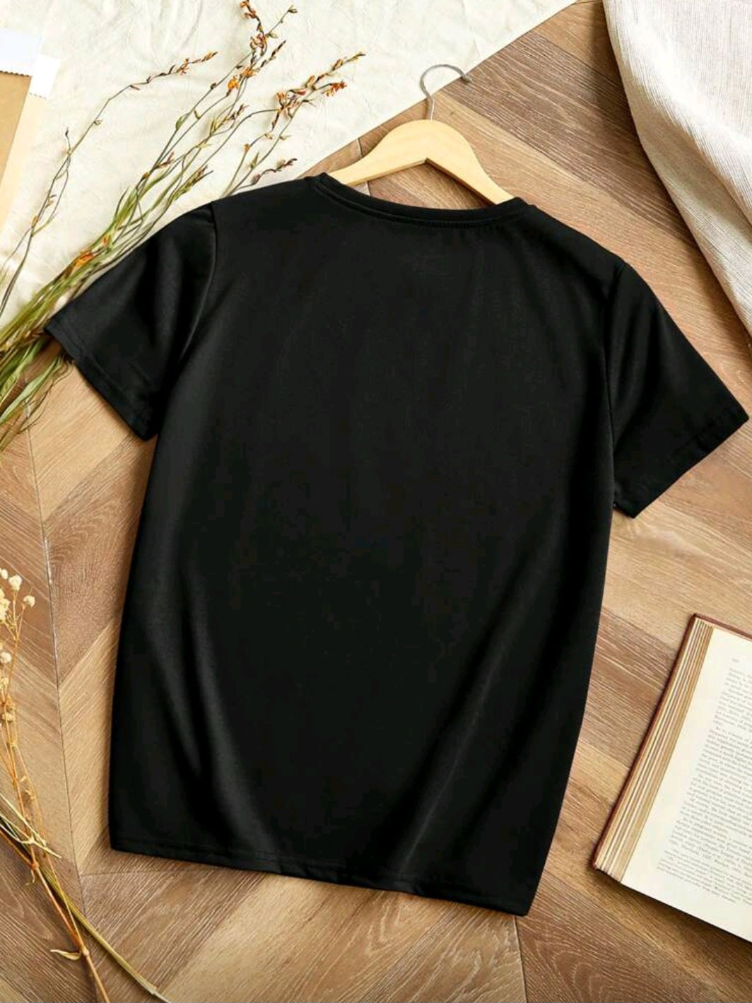 #2227 Floral Printed Round Neck Short Sleeve T-Shirt