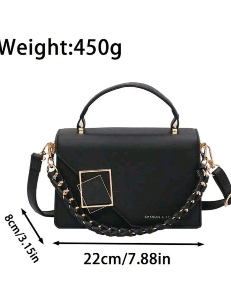 #2495 Chain Decorated Shoulder/ Crossbody Bag