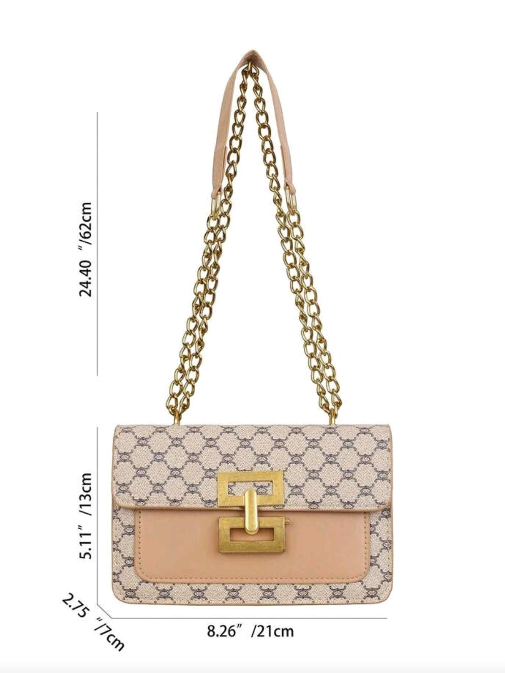 #3298 Shoulder Bag With Chain Strap