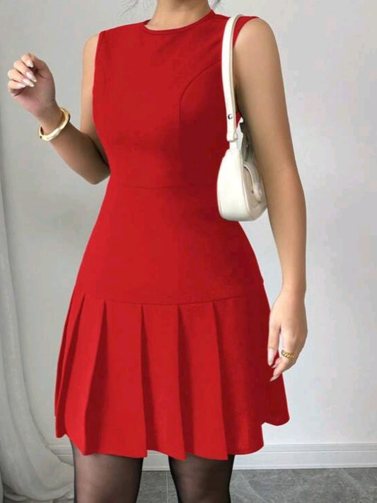 #2102 Romantic Pleated A-Line Dress