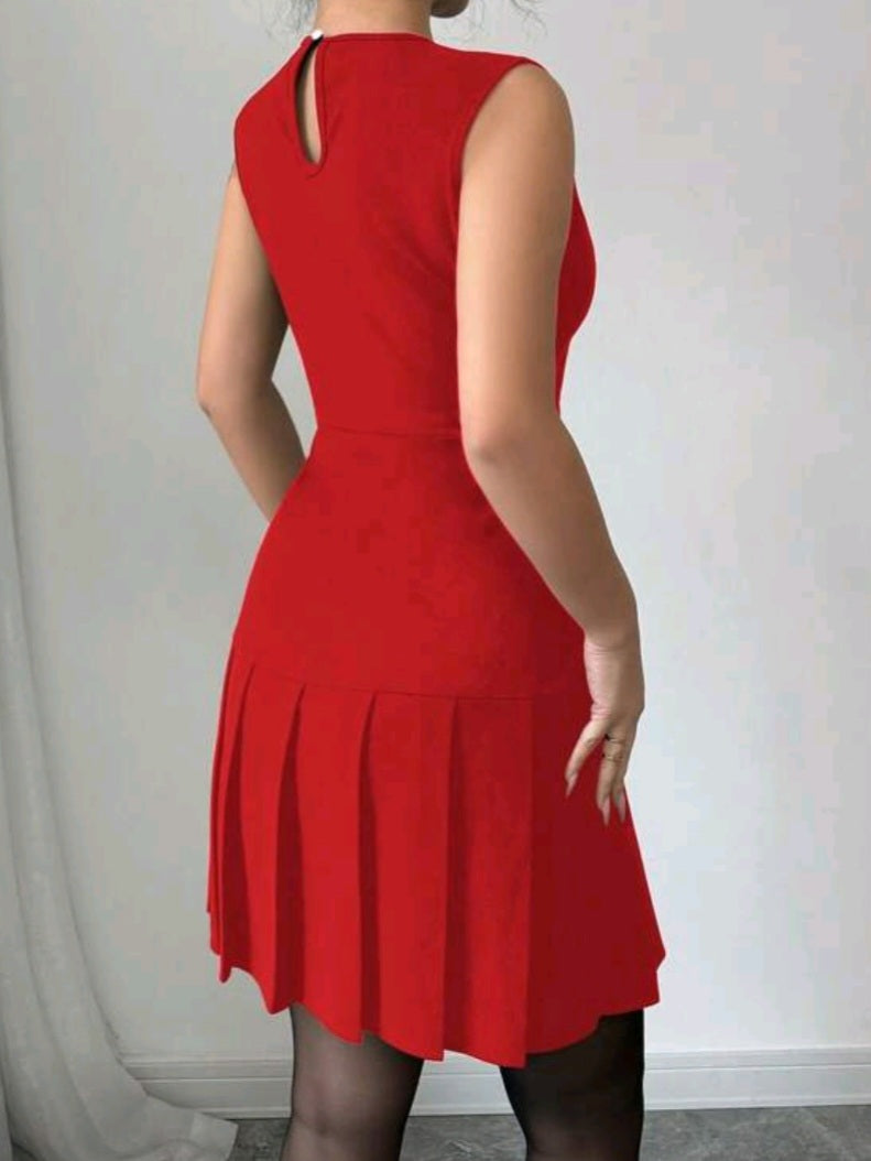 #2102 Romantic Pleated A-Line Dress