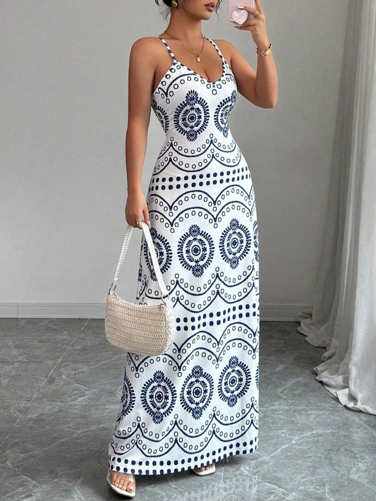 7573 Print Maxi Dress
