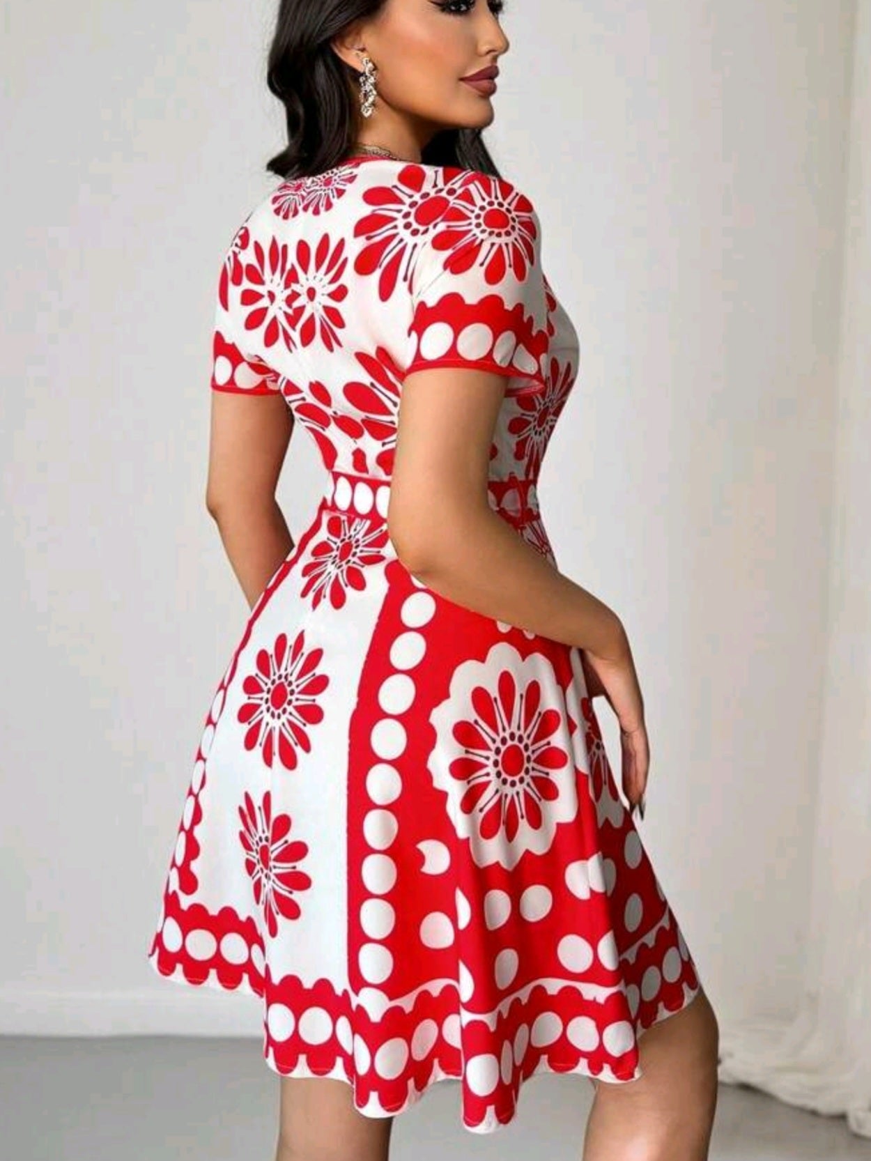 2116 V-Neck Printed Dress