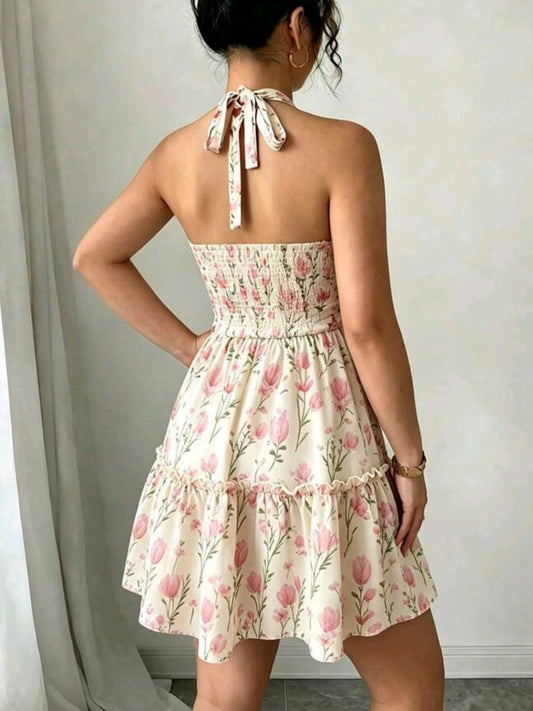 0778 Halter Neck Short Dress