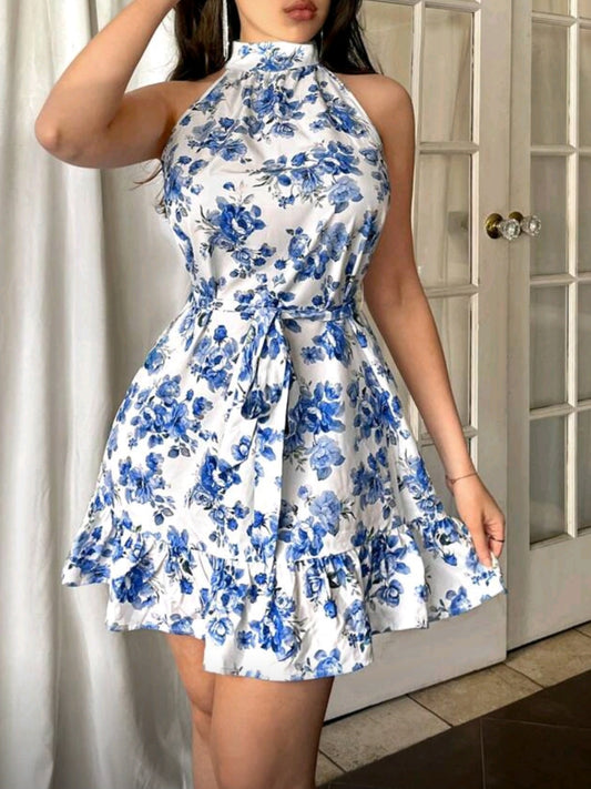 4055 A Line Floral Dress