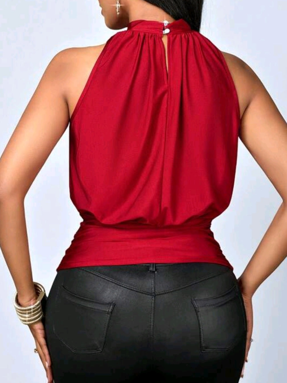 4903 Sleeveless High Neck Top