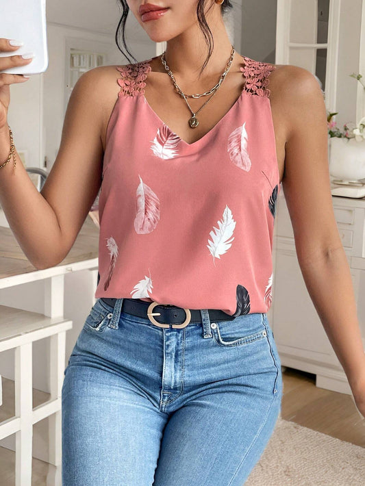 2021 Lace Trimmed Lace Top