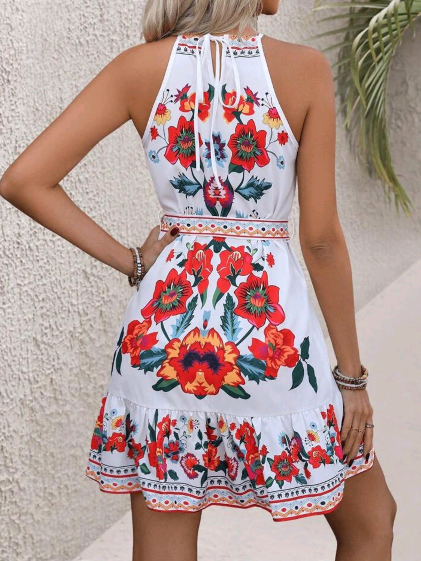 0362 Floral Print Casual Mini Dress
