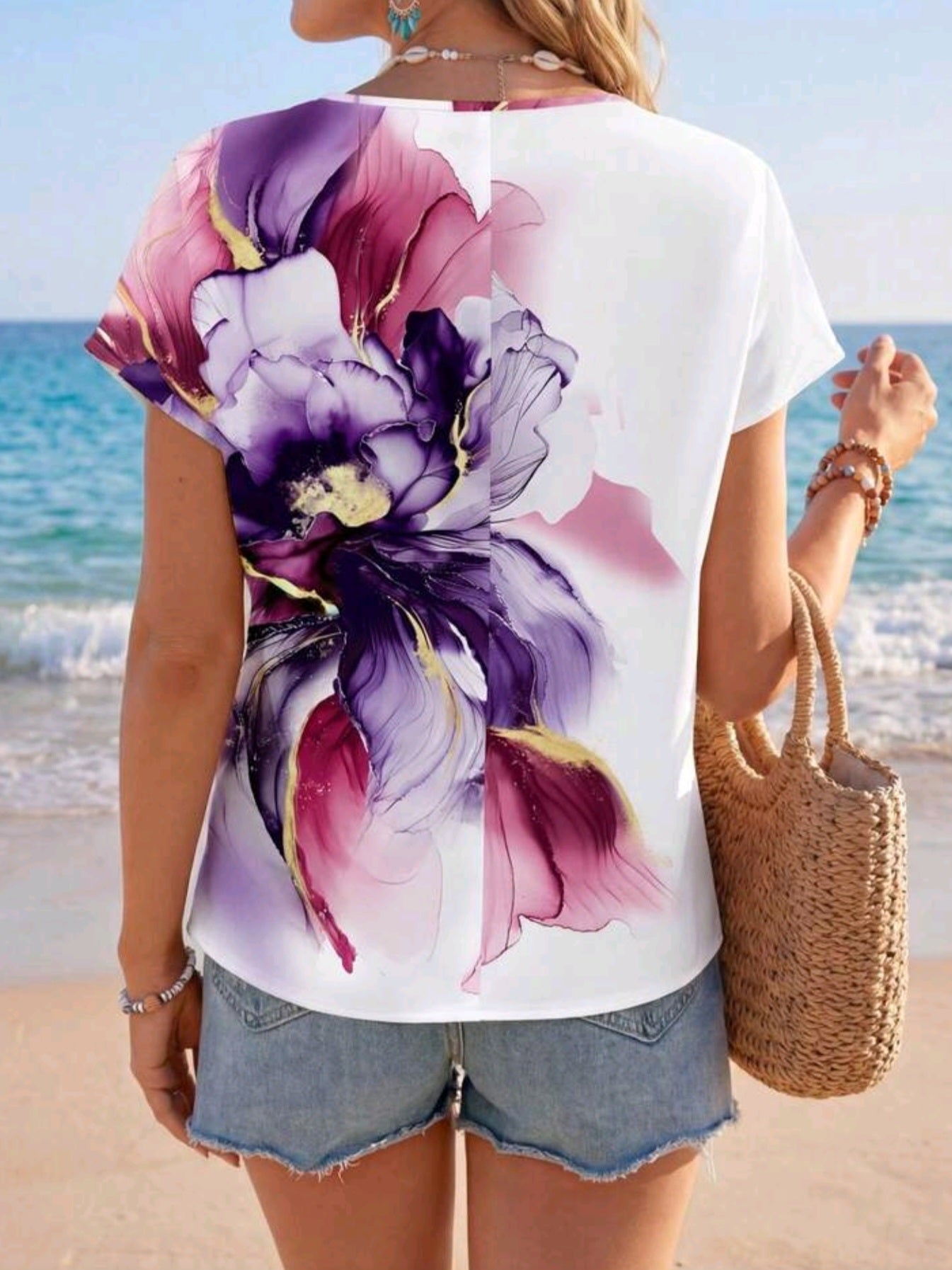 7958 Floral Pattern Blouse