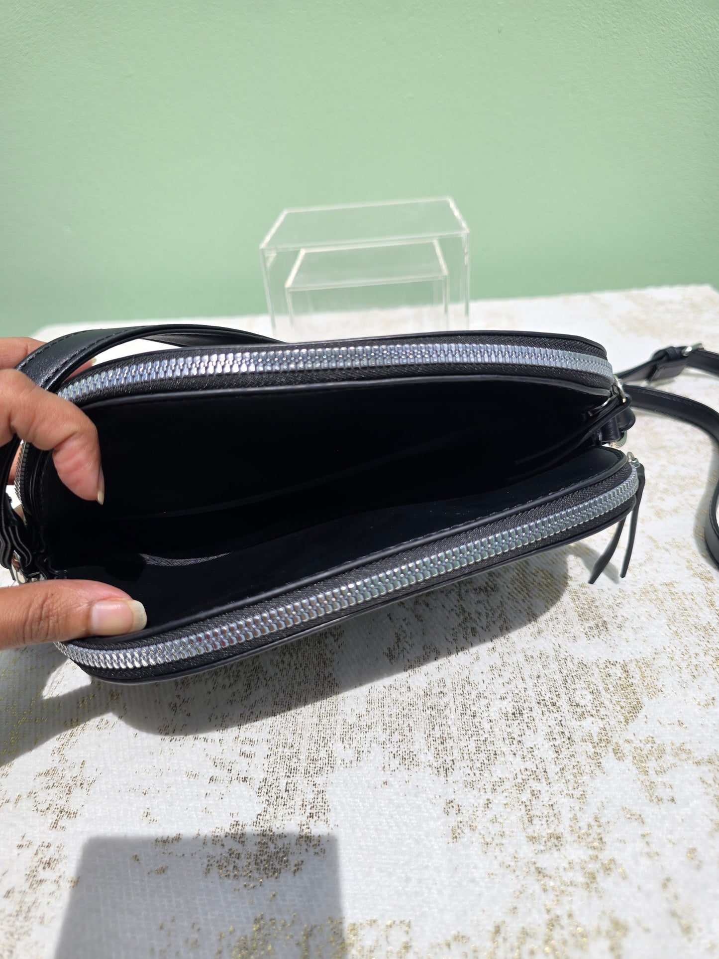 Nine West Triple Crossbody Dome Shape with double zipper