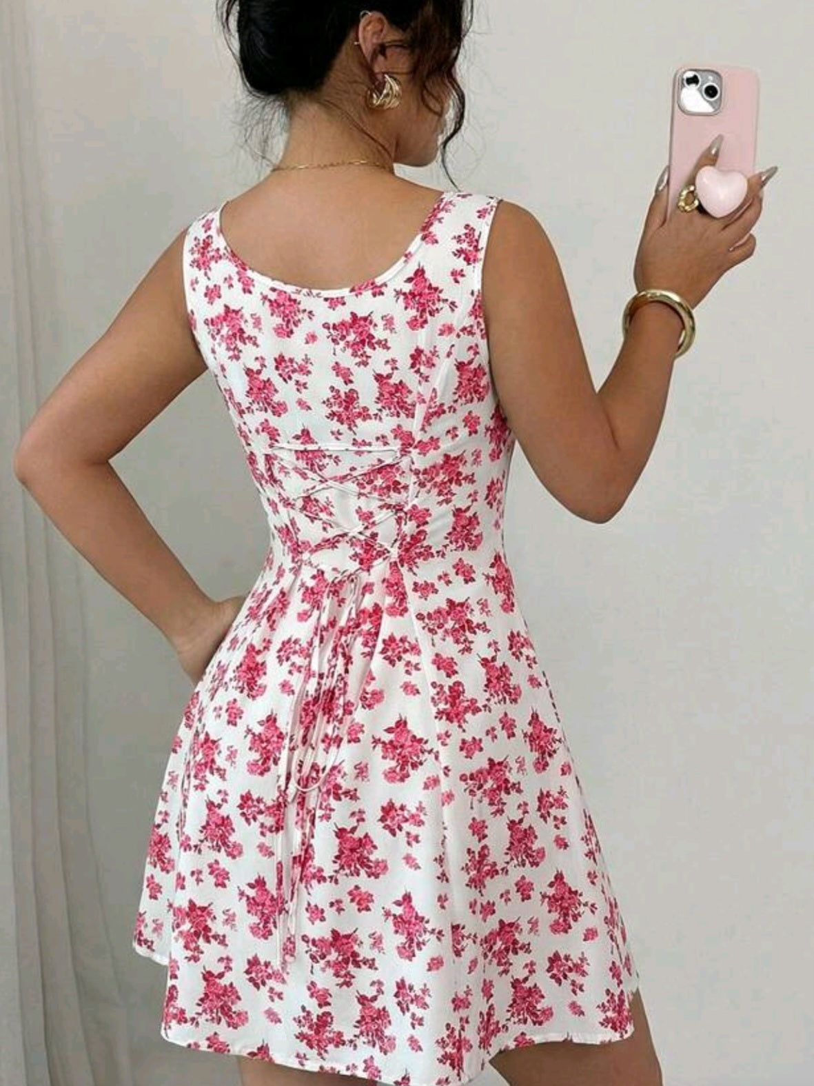 8698 Tie Waist A-Line Dress