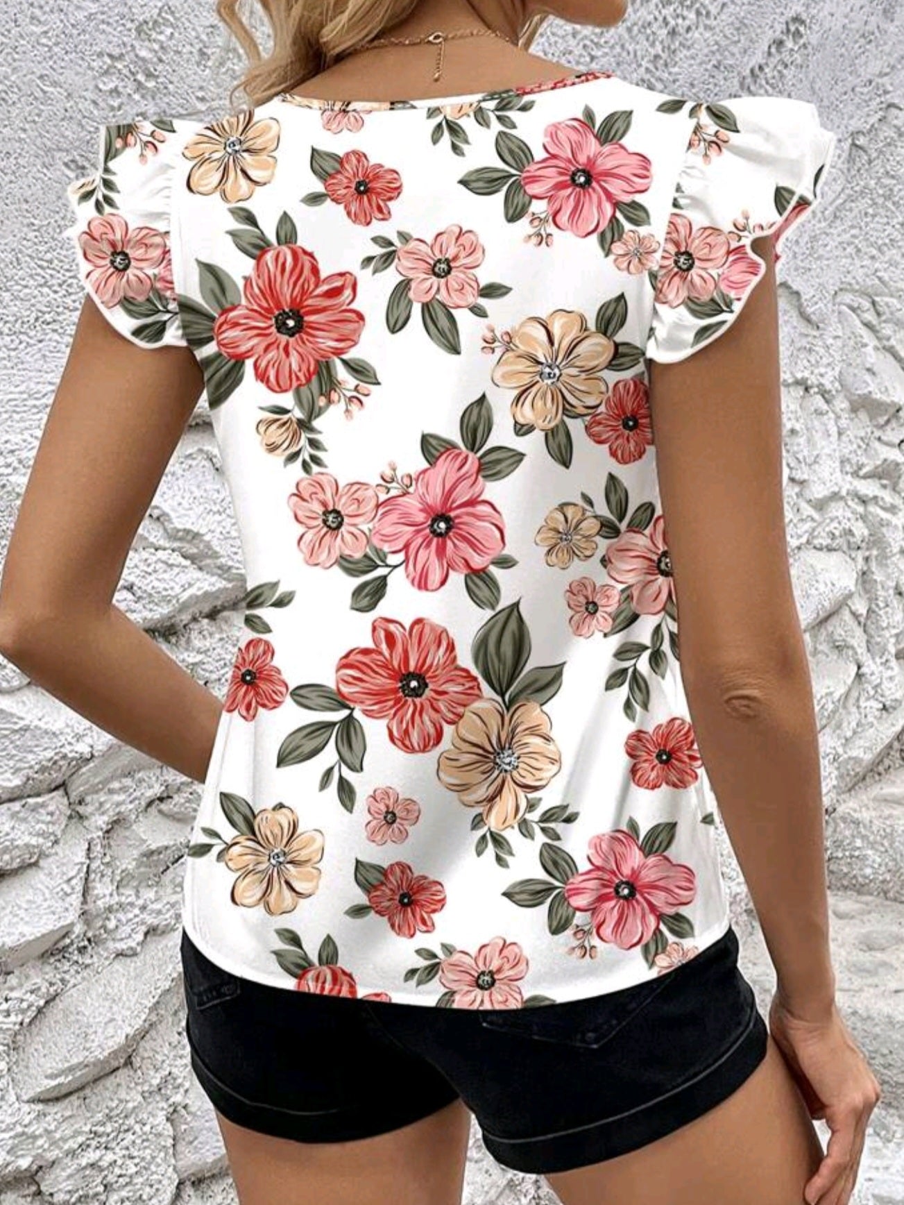 1180 Ruffle Trim Blouse
