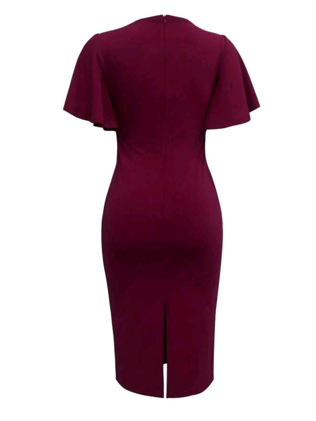 0257 Flutter Sleeve Bodycon Dress
