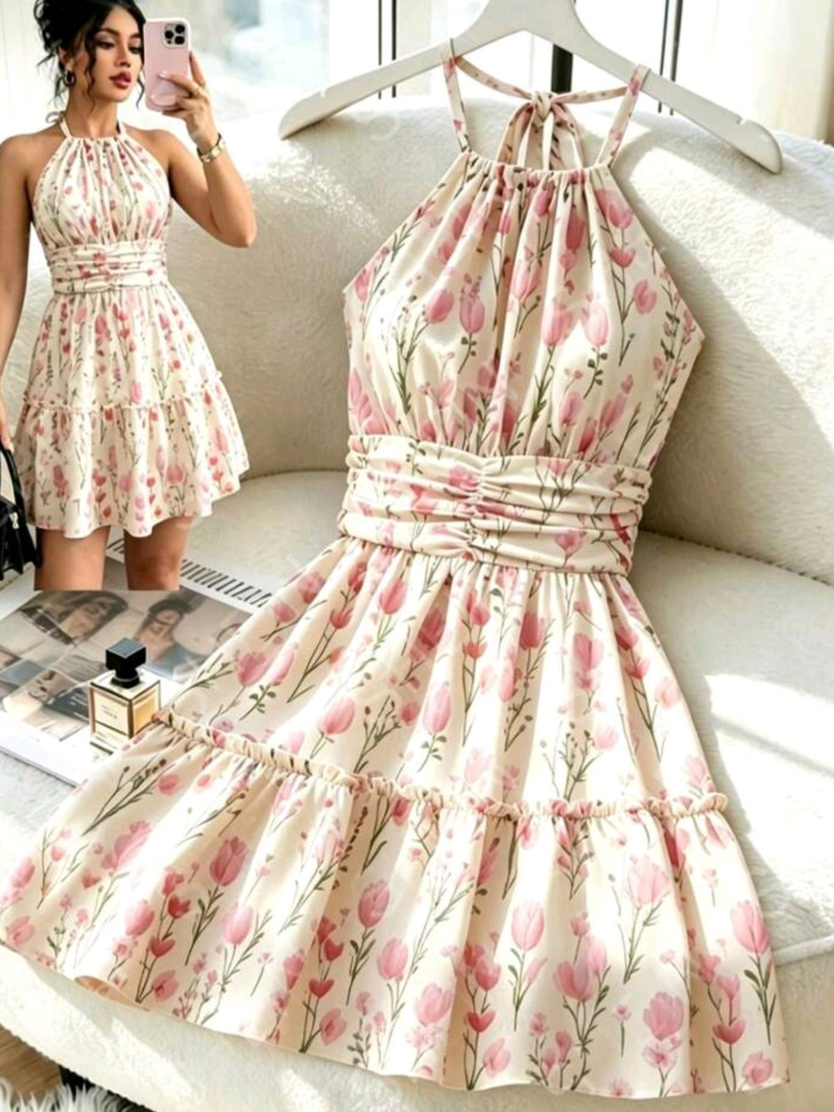 0778 Halter Neck Short Dress