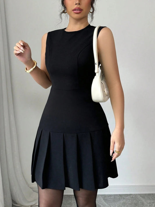 #8696 Mini Pleated Dress