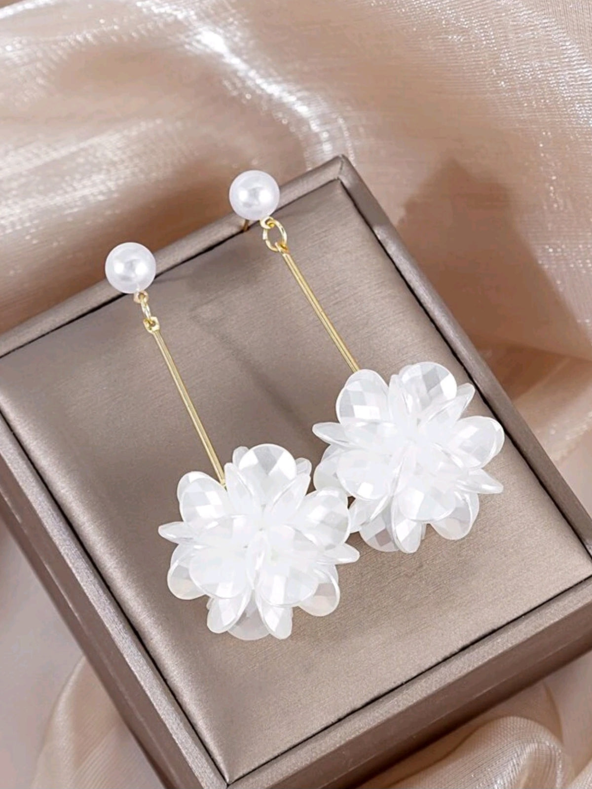 7787 Decor Flower Drop Earrings