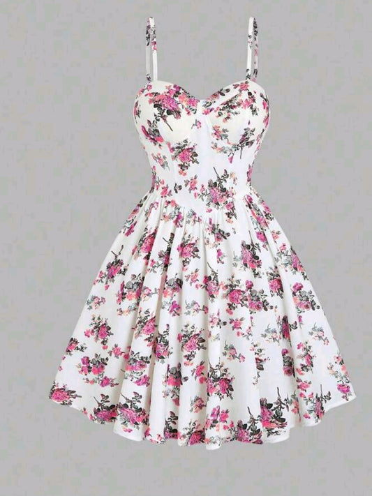 2891 Floral Print Cami Dress