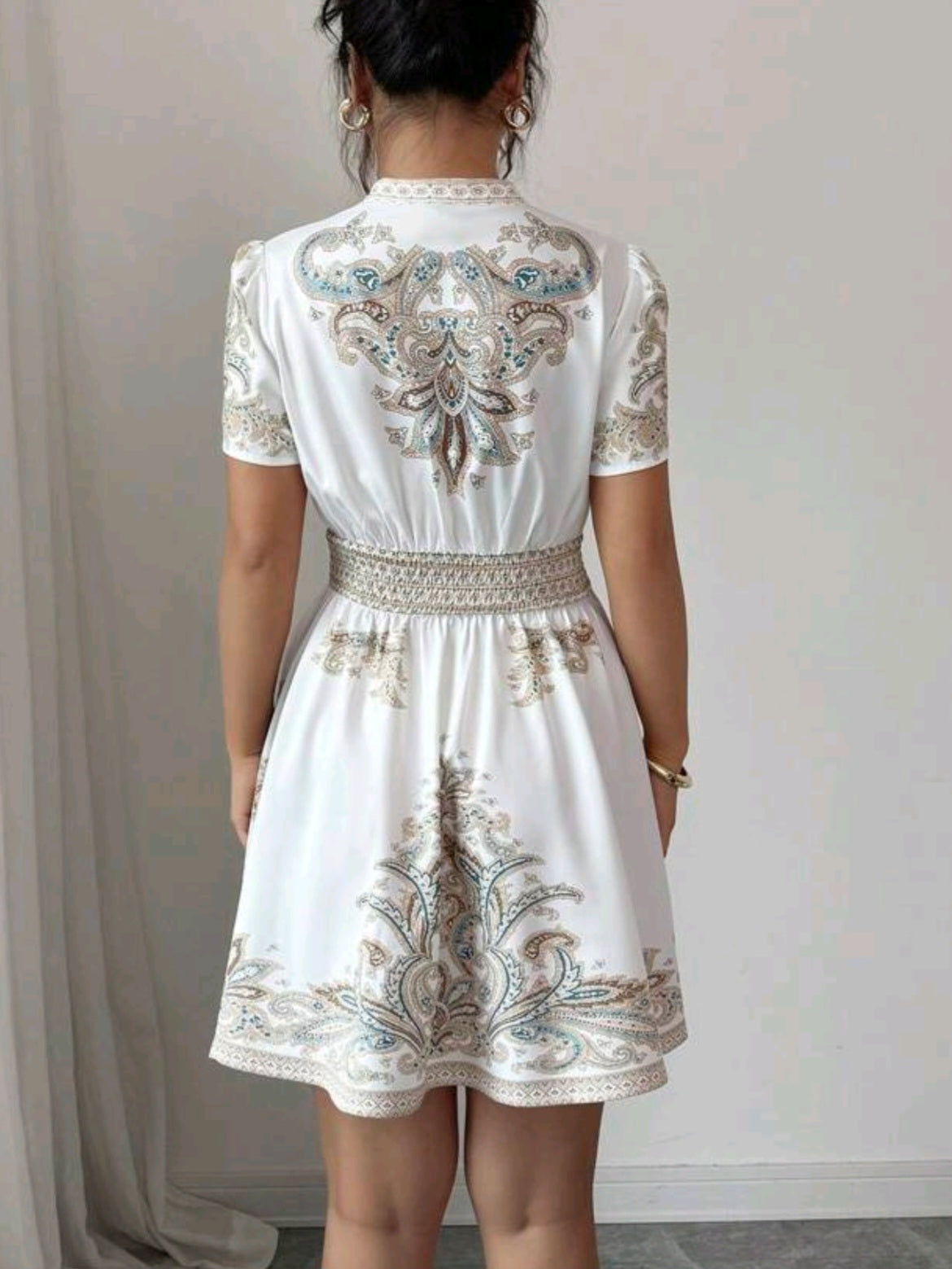 0055 Floral Belted Dress
