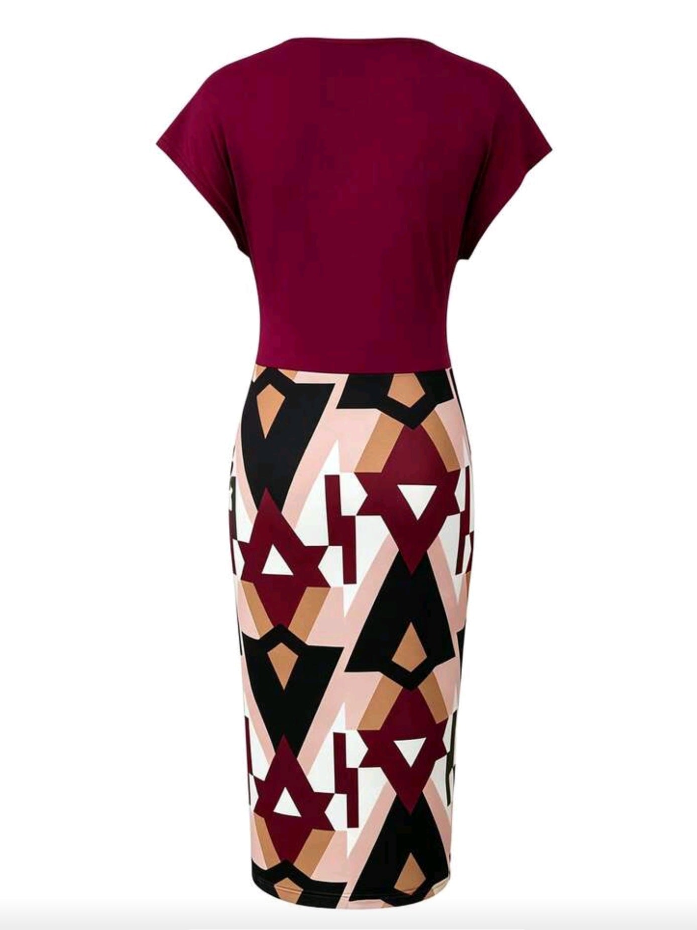 4023 V Neck Drop Shoulder Dress