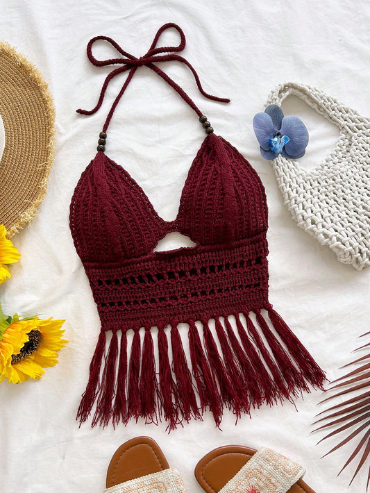2953 Tassel Hem Knit Top