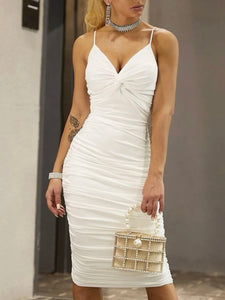 Twist Front Ruched Dress