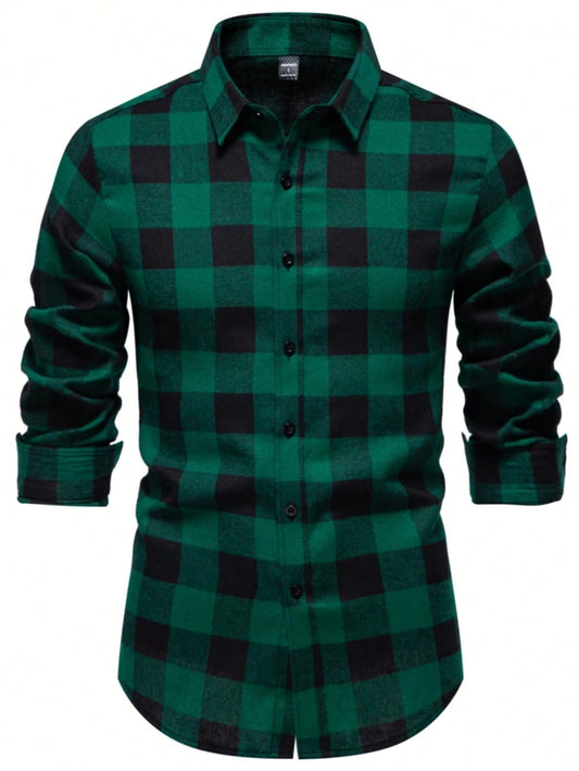 #8880 Plaid Long Sleeve Shirt