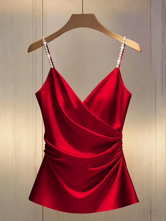 6460 Camisole With Studded Criss-Cross Neckline