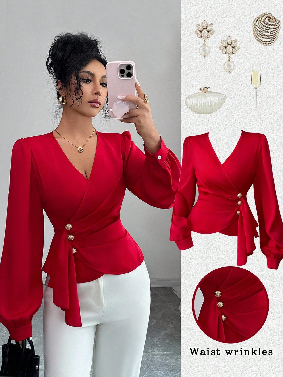 8045 A Line Ling Sleeve Top