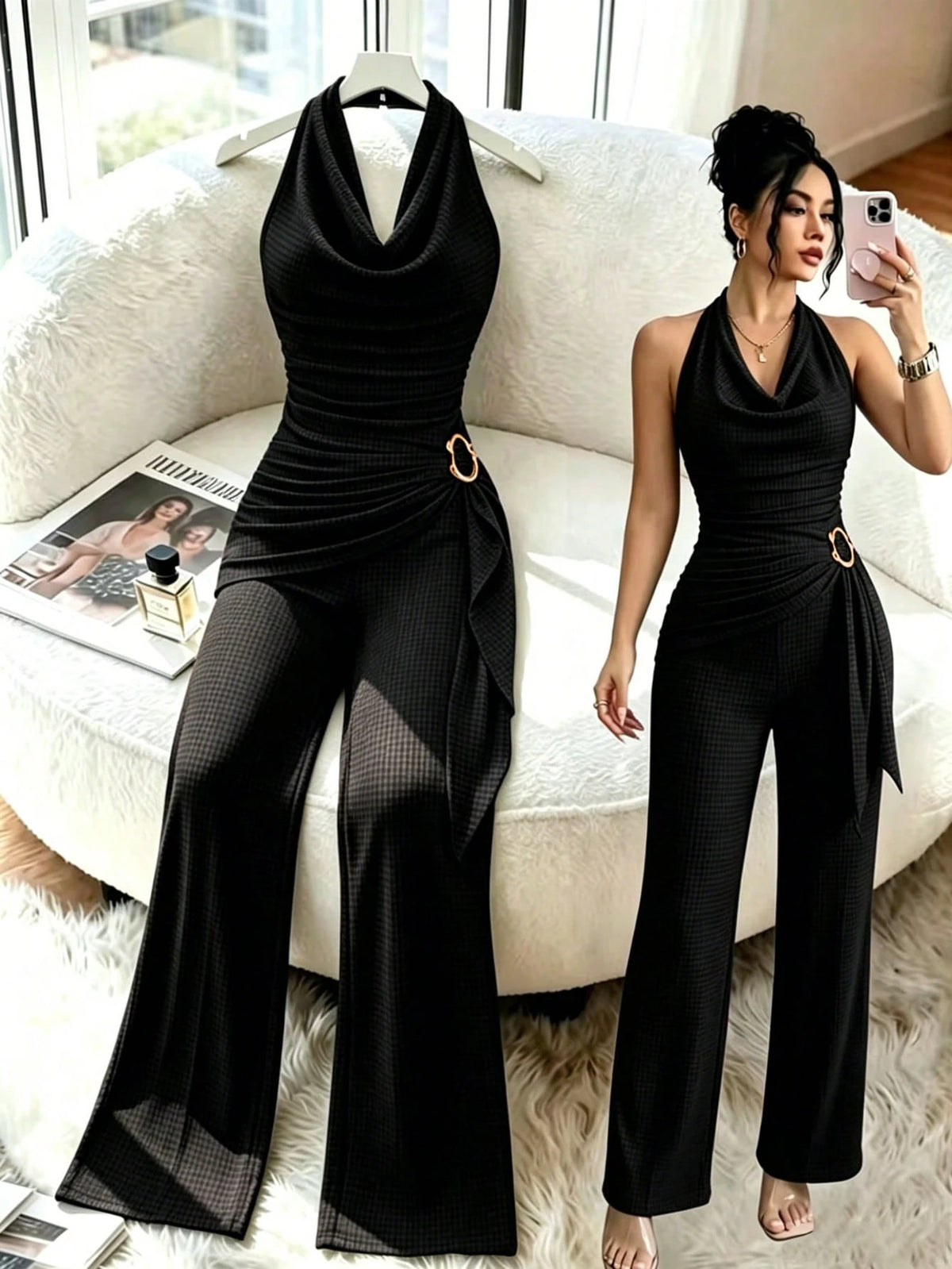 1179 Halter Back Jumpsuit