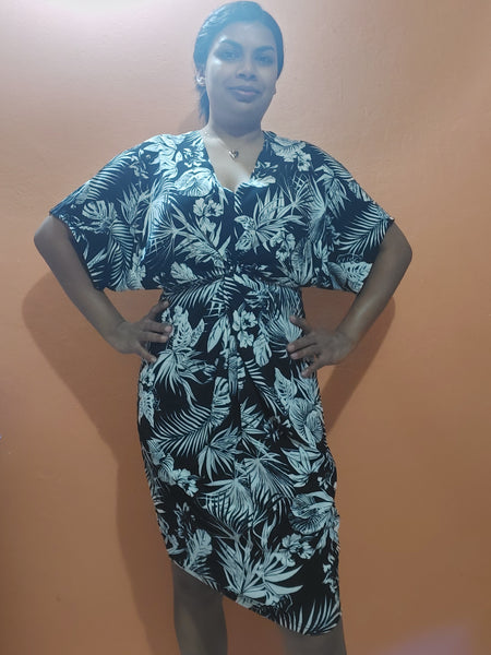 Twist Front Short Sleeve Dress * COTTON