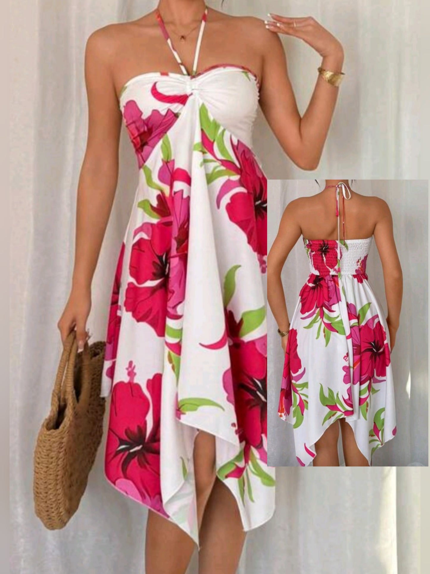 #4686 / 4414 Tropical Print Camisole Dress