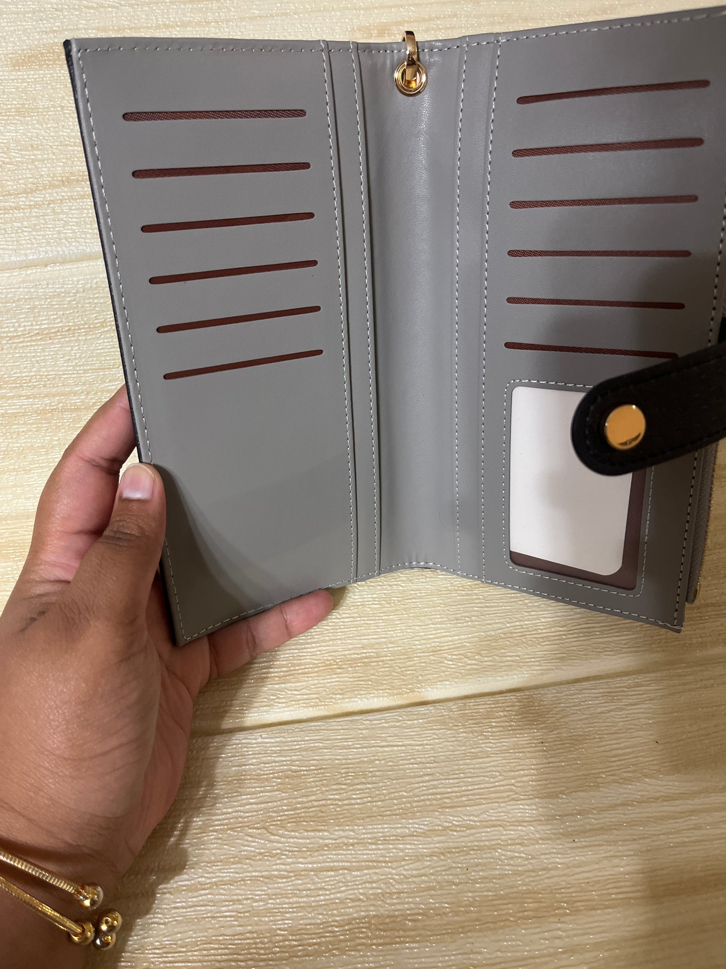 Slim Wallet with wristlet strap