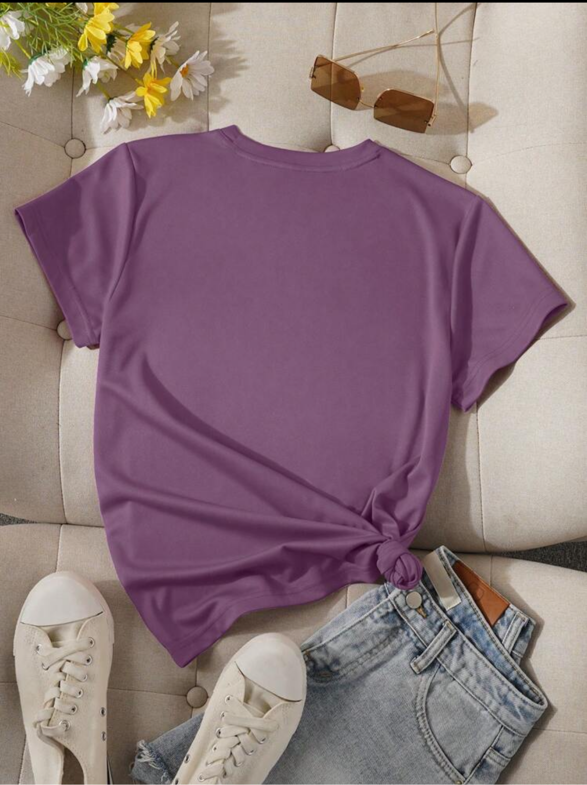 #0561 Elephant Printed Round Neck Short Sleeve T-Shirt