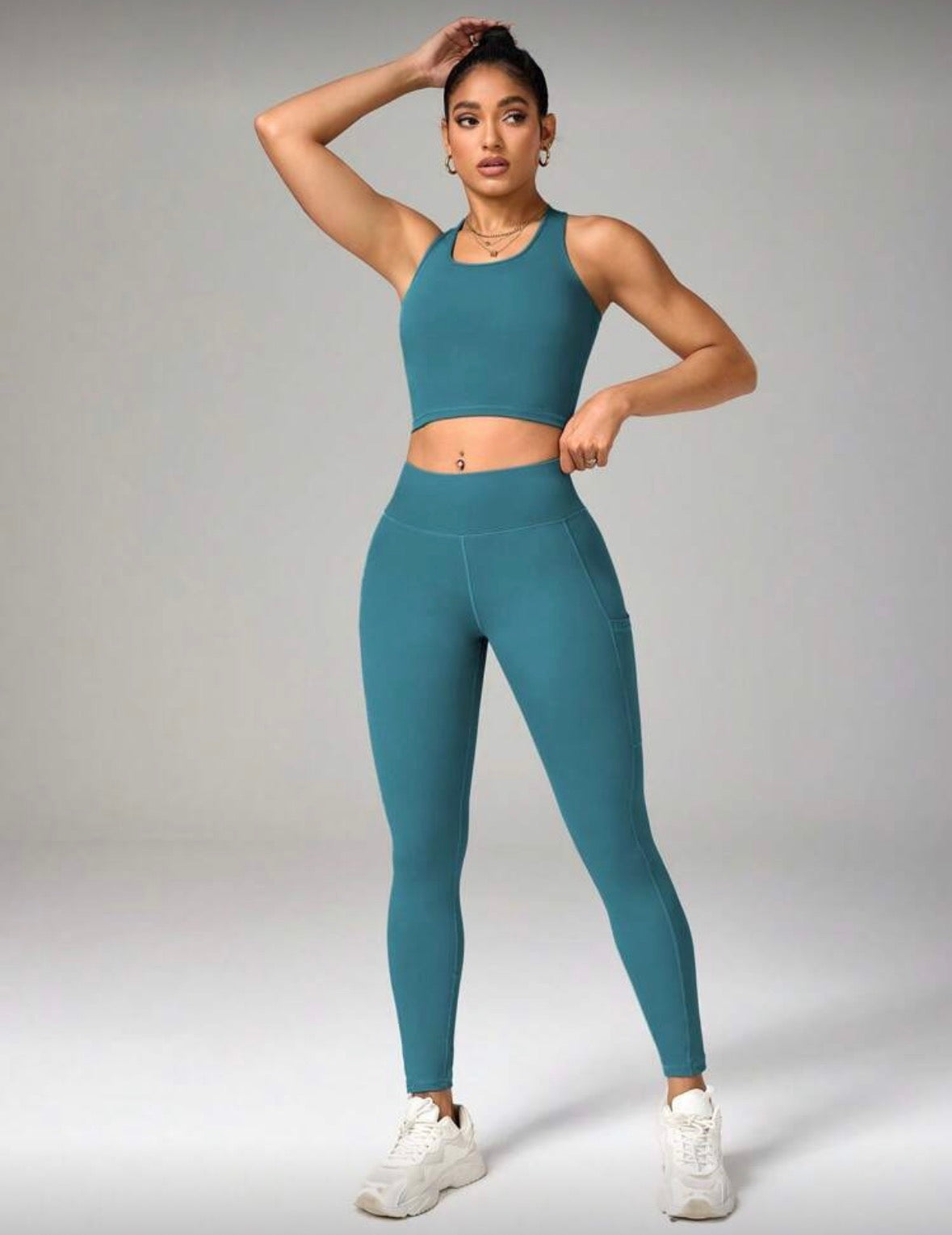 #7182 2 piece set Crisscross Back Top( not padded) And Leggings