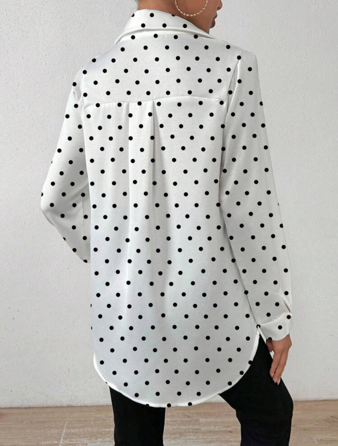 Gmail#4540 Polka Dot Print Long Sleeve Shirt