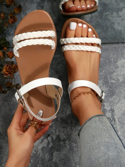 Braided Detail Flat Sandals
