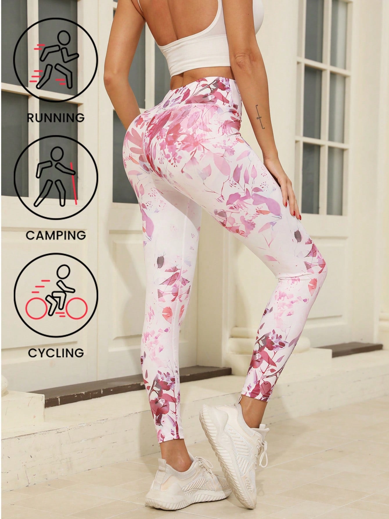 #8282 Floral Print Yoga Pants